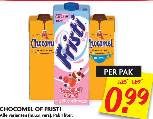 Fristi   chocolademelk, drinkyoghurt folder aanbieding bij  Dekamarkt - details