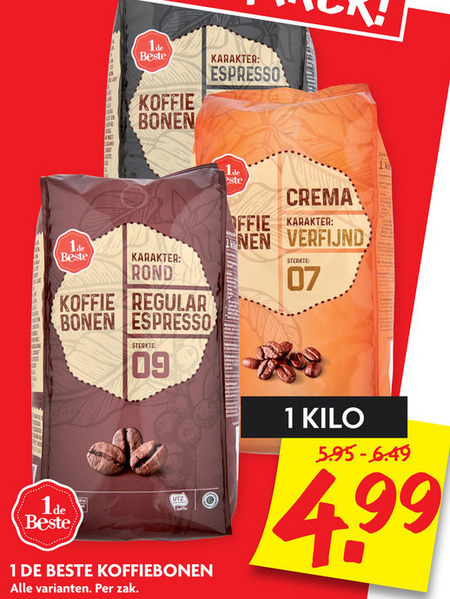 1 De Beste   koffiebonen folder aanbieding bij  Dekamarkt - details