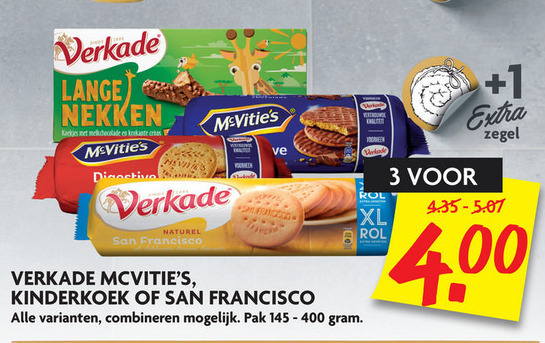 Verkade   kinderbiscuit, biscuits folder aanbieding bij  Dekamarkt - details