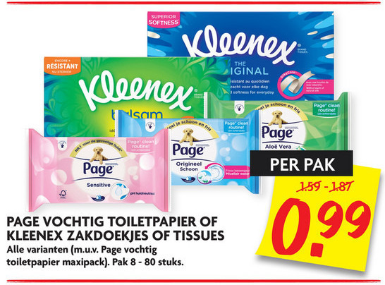 Kleenex   tissue, zakdoek folder aanbieding bij  Dekamarkt - details