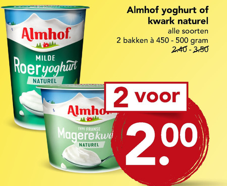 Almhof   kwark, vruchtenyoghurt folder aanbieding bij  Deen - details