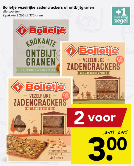 Bolletje   mueslireep, cereals folder aanbieding bij  Deen - details