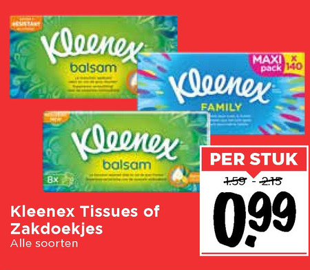 Kleenex   tissue, zakdoek folder aanbieding bij  Vomar - details