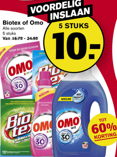 Biotex   wasmiddel, handwasmiddel folder aanbieding bij  Hoogvliet - details