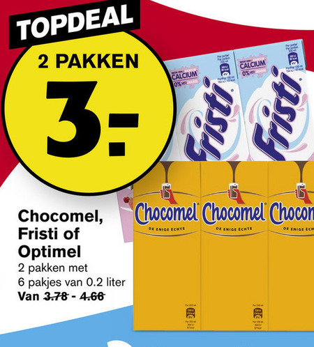 Fristi   chocolademelk, drinkyoghurt folder aanbieding bij  Hoogvliet - details