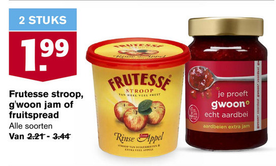 Gwoon   appelstroop, jam folder aanbieding bij  Hoogvliet - details