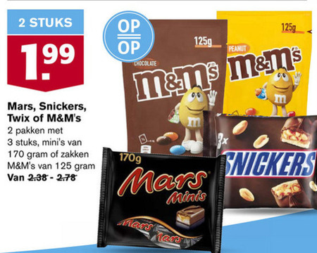 Mars   chocoladereep, mini chocoladerepen folder aanbieding bij  Hoogvliet - details