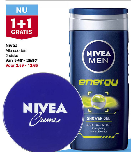 Nivea   douchegel, reinigingsdoekje folder aanbieding bij  Hoogvliet - details