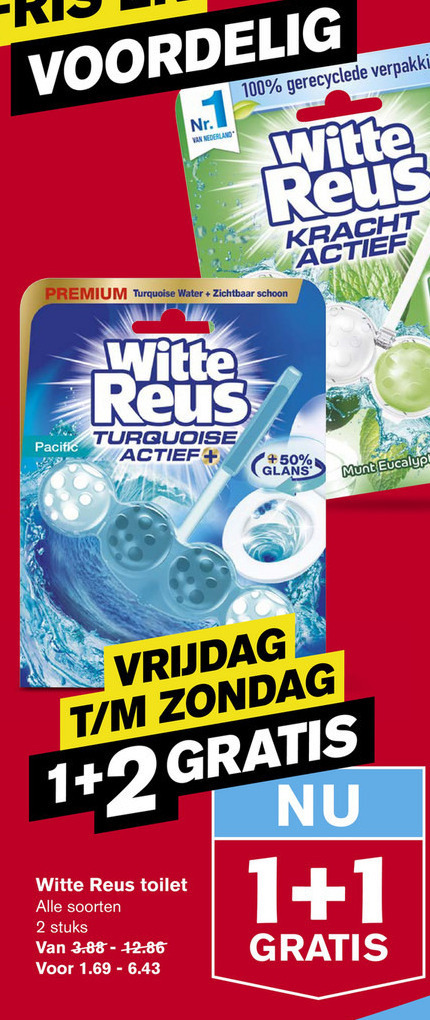 Witte Reus   toiletblok folder aanbieding bij  Hoogvliet - details