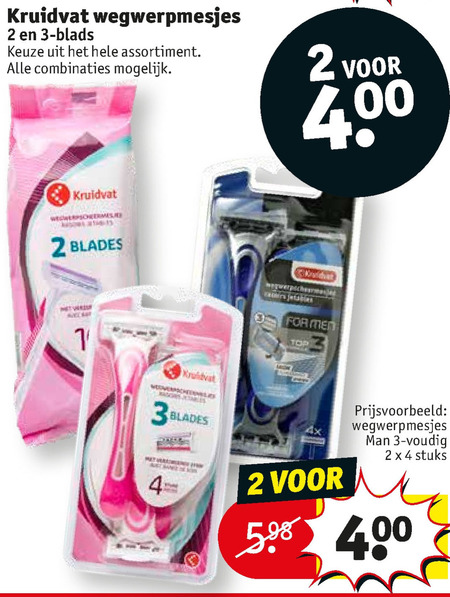 Kruidvat Huismerk   wegwerpscheermesjes folder aanbieding bij  Kruidvat - details