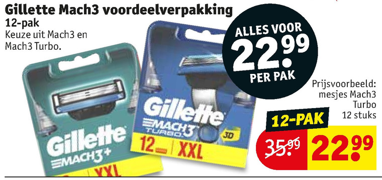 Gillette   scheermesjes folder aanbieding bij  Kruidvat - details