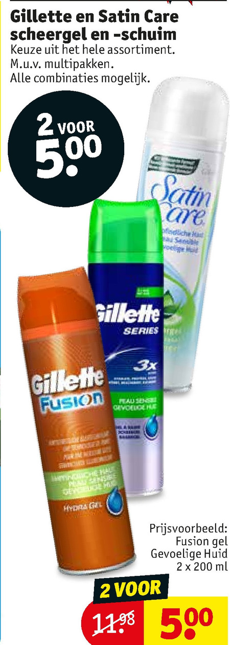 Gillette Satin Care   scheergel, scheerschuim folder aanbieding bij  Kruidvat - details