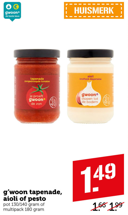 Gwoon   tapenade, aioli folder aanbieding bij  Coop - details