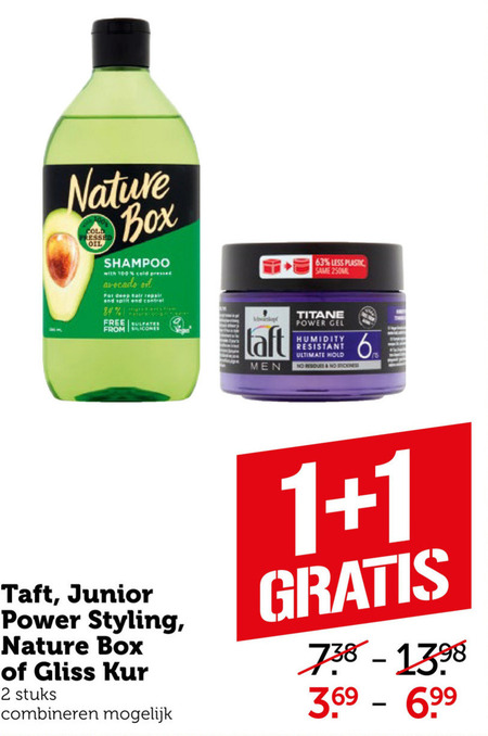 Nature Box   haargel, hairspray folder aanbieding bij  Coop - details