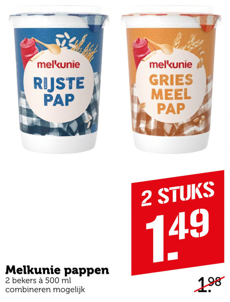 Melkunie   pap folder aanbieding bij  Coop - details