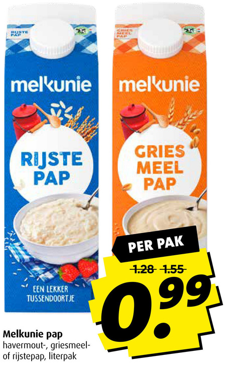 Melkunie   pap folder aanbieding bij  Boni - details