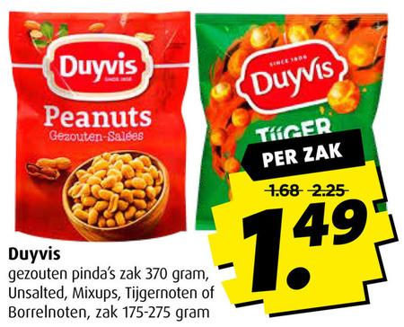 Duyvis   noten, borrelnootjes folder aanbieding bij  Boni - details