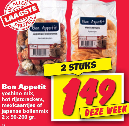 Bon Appetit   rijstzoutjes folder aanbieding bij  Nettorama - details