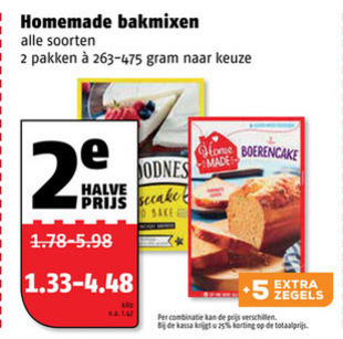 Homemade   bakmix, cakemix folder aanbieding bij  Poiesz - details