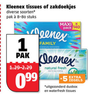 Kleenex   tissue, zakdoek folder aanbieding bij  Poiesz - details