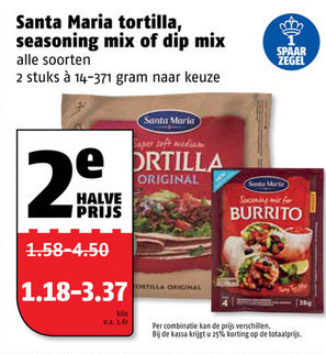 Santa Maria   maaltijdmix, tortilla folder aanbieding bij  Poiesz - details