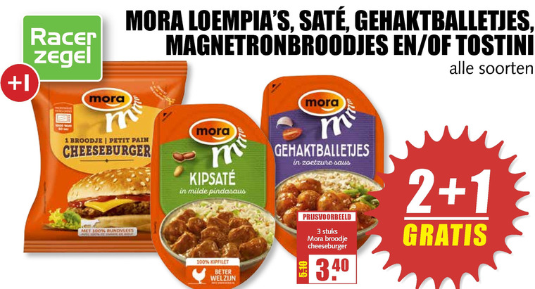 Mora   gehaktballetjes, kaasbroodjes folder aanbieding bij  MCD Supermarkt Basis - details