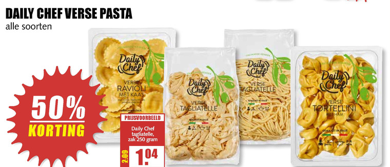 Daily Chef   ravioli, tortellini folder aanbieding bij  MCD Supermarkt Basis - details