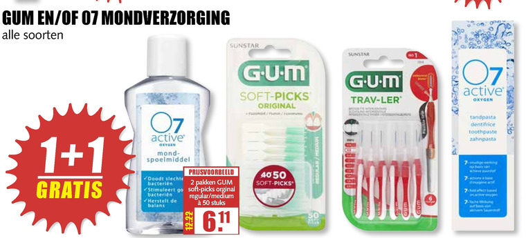 G.U.M.   mondwater, interdentale ragers folder aanbieding bij  MCD Supermarkt Basis - details