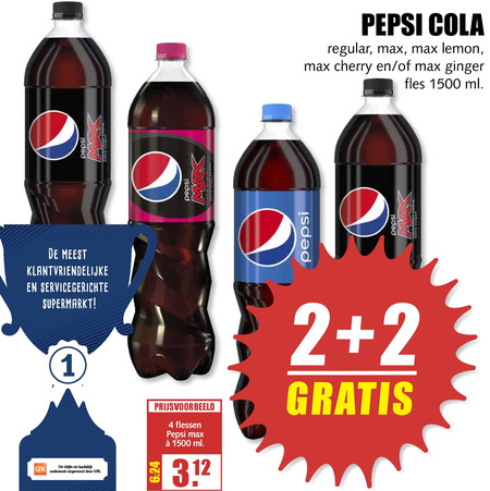 Pepsi   cola folder aanbieding bij  MCD Supermarkt Basis - details