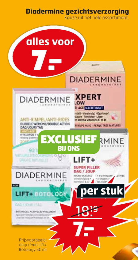 Diadermine   nachtcreme, dagcreme folder aanbieding bij  Trekpleister - details