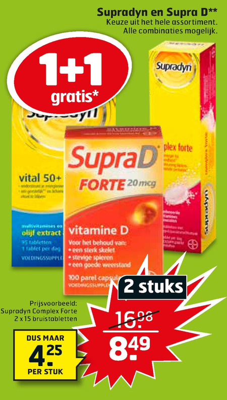 SupraD   vitamine, multivitaminen folder aanbieding bij  Trekpleister - details