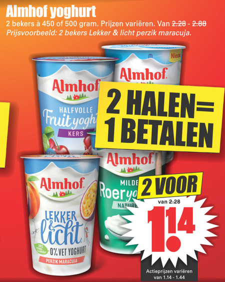 Almhof   yoghurt, vruchtenyoghurt folder aanbieding bij  Dirk - details