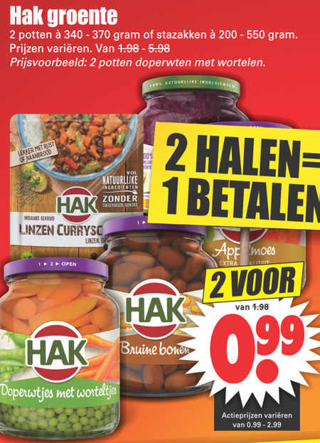 Hak   appelmoes, bonen folder aanbieding bij  Dirk - details