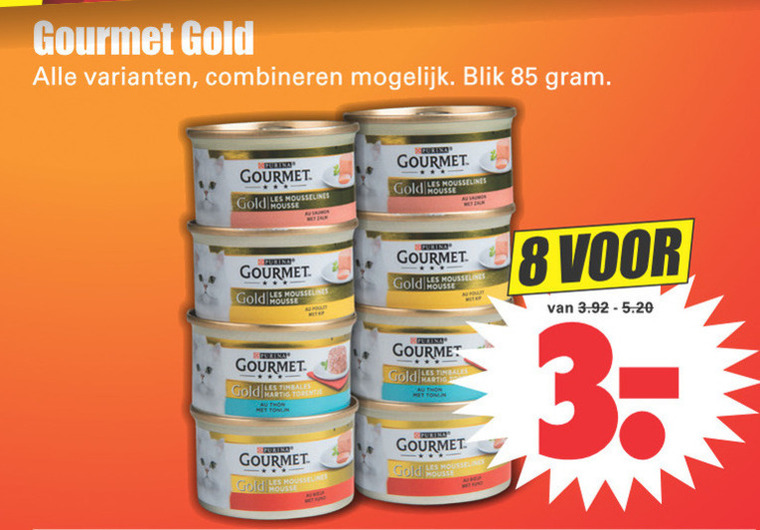 Gourmet   kattenvoer folder aanbieding bij  Dirk - details