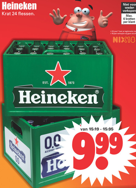 Heineken   krat bier folder aanbieding bij  Dirk - details