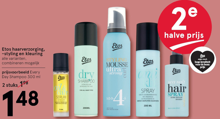 Etos Huismerk   shampoo folder aanbieding bij  Etos - details