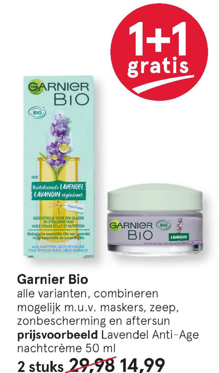 Garnier bio   dagcreme, gezichtsverzorging folder aanbieding bij  Etos - details