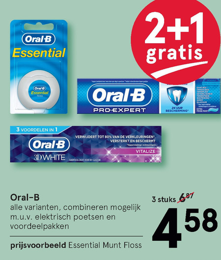 Oral-B   mondwater, flosdraad folder aanbieding bij  Etos - details