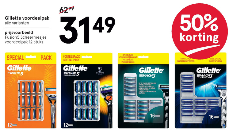 Gillette   scheermesjes folder aanbieding bij  Etos - details