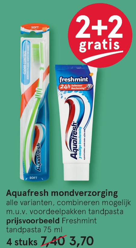 Aquafresh   tandpasta, mondwater folder aanbieding bij  Etos - details