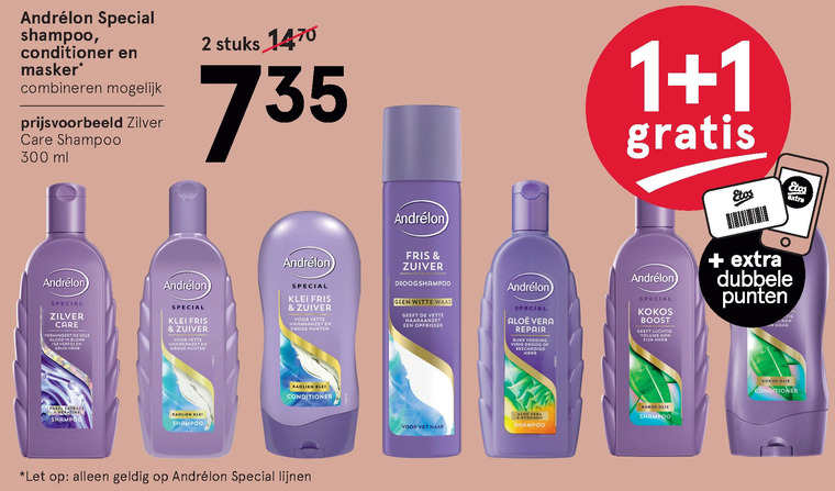 Andrelon   haarmasker, shampoo folder aanbieding bij  Etos - details