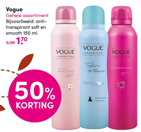 Vogue   deodorant, douchegel folder aanbieding bij  DA - details