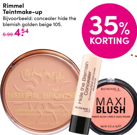 Rimmel   concealer, gezichtspoeder folder aanbieding bij  DA - details