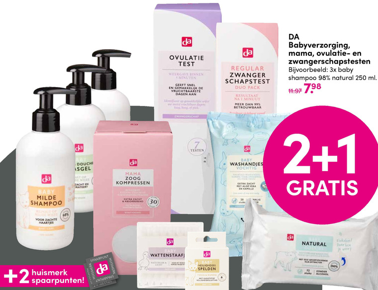 DA Huismerk   zoogcompres, babyshampoo folder aanbieding bij  DA - details