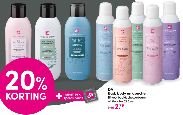 DA Huismerk   douchegel, bodylotion folder aanbieding bij  DA - details