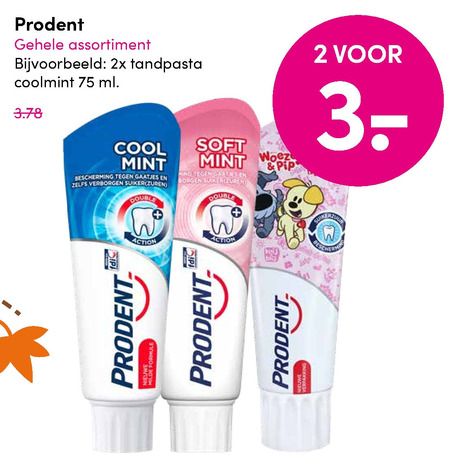 Prodent   tandpasta folder aanbieding bij  DA - details