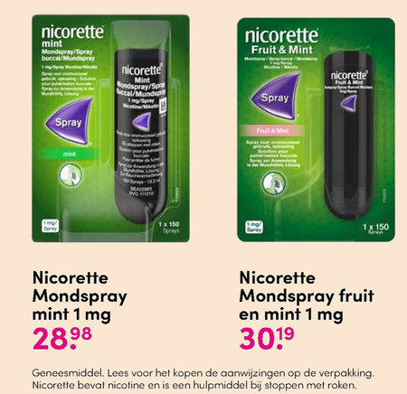 Nicorette   stoppen met roken folder aanbieding bij  DA - details