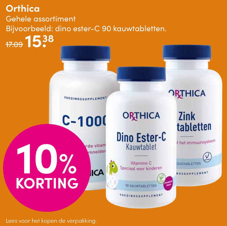 Orthica   voedingssupplement folder aanbieding bij  DA - details