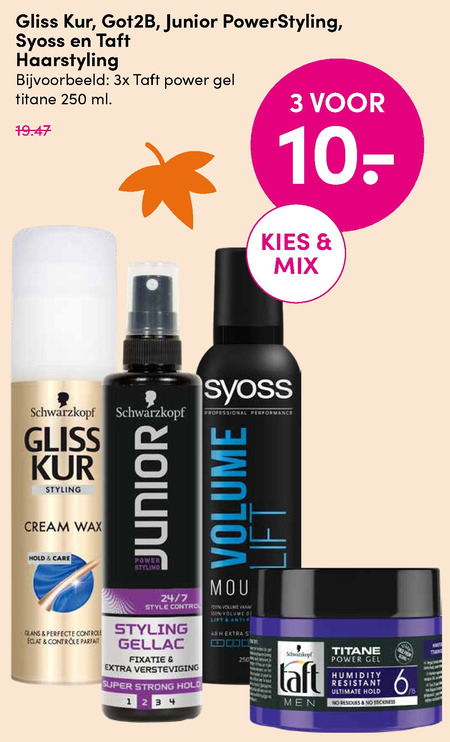 Junior   hairspray, haargel folder aanbieding bij  DA - details