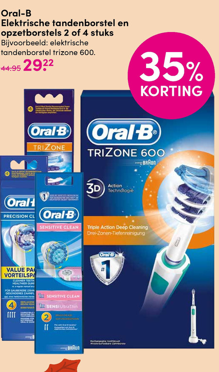 Braun Oral-B   electrische tandenborstel, opzetborstel folder aanbieding bij  DA - details